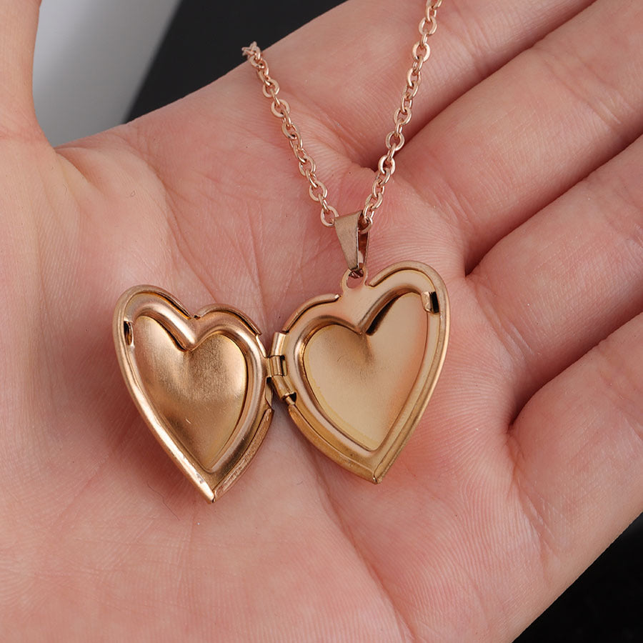 Personalized Heart Photo Locket Necklace – 316L Stainless Steel