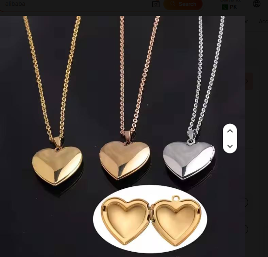 Heart locket necklace in Gold, Rose Gold and Silver variants